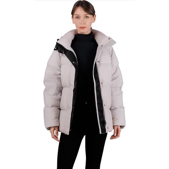 NWT iDomosee L 90% Down Puffer Coat w/ Removable Hood - Picture 1 of 11